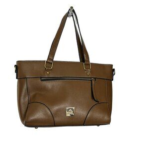 Huanying Shiyong Deligaopiju Brown Leather Tote Bag Zipper‎ Closure Dual Handles